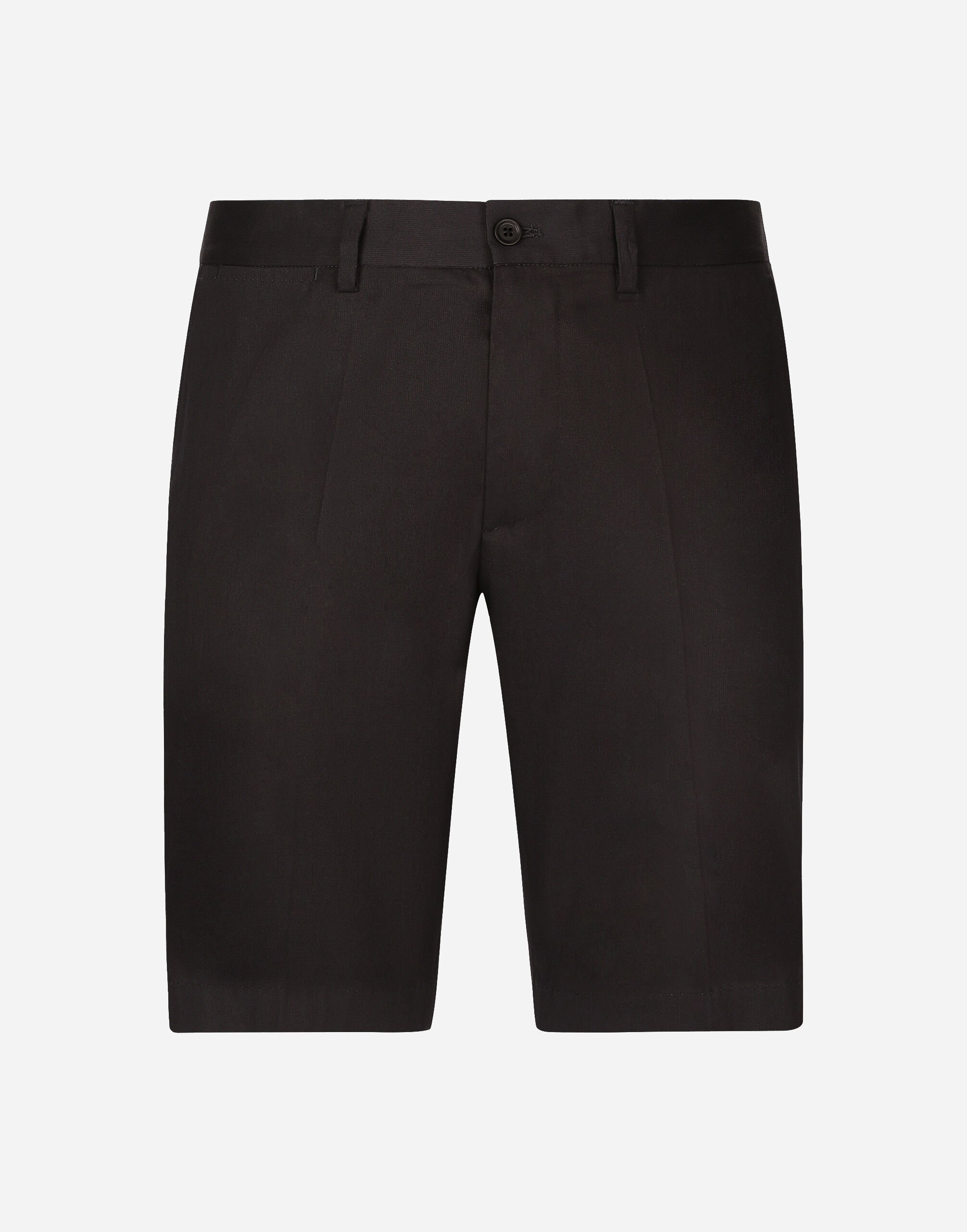 Stretch cotton shorts in Blue for Men Dolce Gabbana