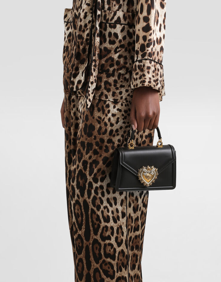 Dolce & Gabbana DEVOTION 小号光面小牛皮手袋 黑 BB6711AV893