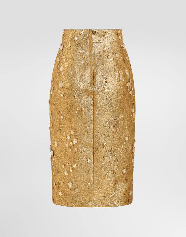 Dolce & Gabbana Jacquard skirt with embroidery Dolce & Gabbana Jacquard skirt with embroidery Multicolor F4DFPZGDD0V