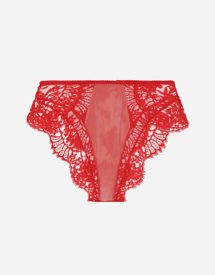 Dolce & Gabbana High-waisted lace briefs Rouge O2D53TONL36