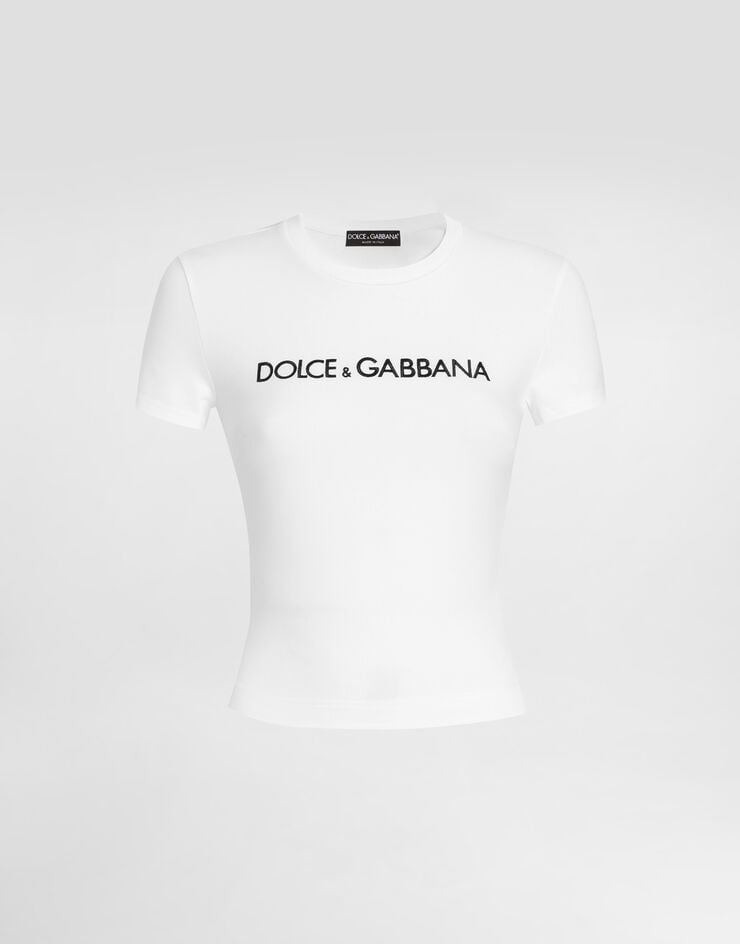 Dolce&Gabbana Camiseta corta con logotipo DG Blanco F8U48ZFU7EQ