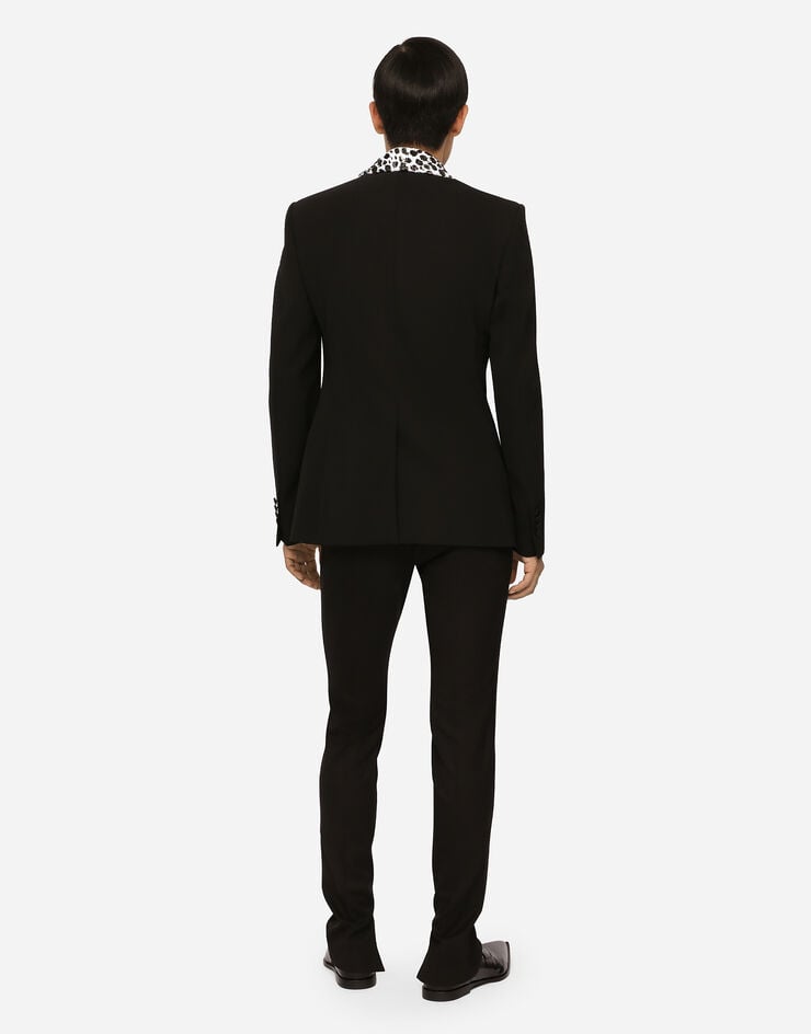 Dolce & Gabbana Single-breasted stretch wool Sicilia-fit tuxedo jacket Black G2RS1ZFUBE7