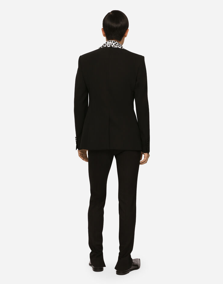 Dolce & Gabbana Chaqueta Sicilia de esmoquin en lana elástica con botonadura sencilla Negro G2RS1ZFUBE7