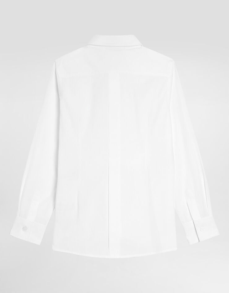 DolceGabbanaSpa Poplin shirt with DG embroidery White L43S88G7KK8