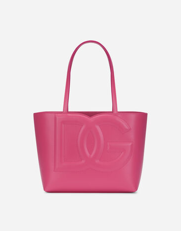 Dolce & Gabbana Bolso shopper DG Logo Bag pequeño en piel de becerro Rosa BB7287AS204