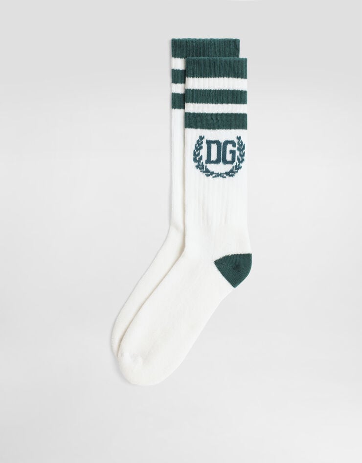 Dolce & Gabbana Short ribbed cotton socks Multicolor GXS80TJBCIF