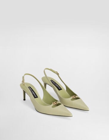 Dolce & Gabbana Lollo silk nappa leather slingback Green CG0796A1953