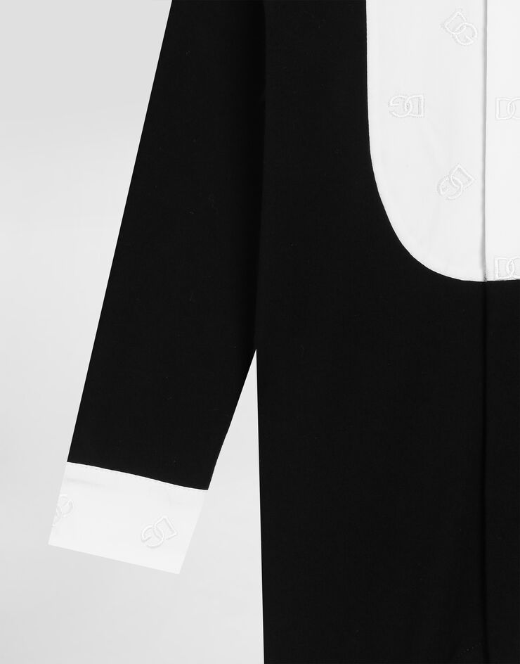 Dolce & Gabbana Interlock romper with embroidered bow tie Dolce & Gabbana Interlock romper with embroidered bow tie Multicolor L11O85G7P2A