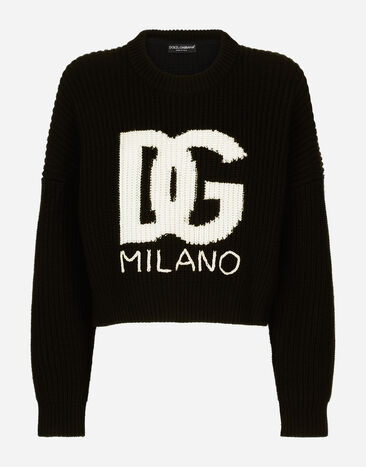 Dolce & Gabbana Jersey corto de canalé inglés con logotipo DG Multicolor FX334ZJBVX5