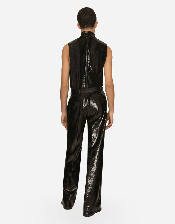 Dolce&Gabbana Sequined straight-leg pants Black GYZMHTFLSIM