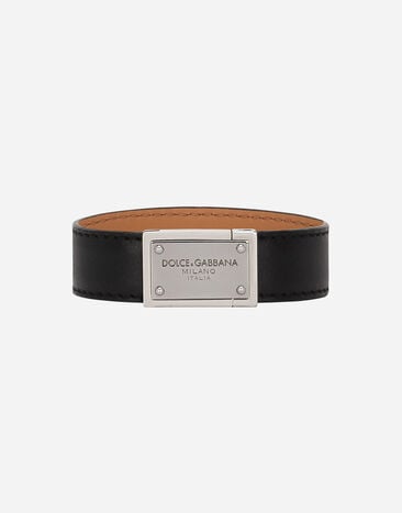 Dolce & Gabbana Браслет из телячьей кожи черный BJ0820AP599