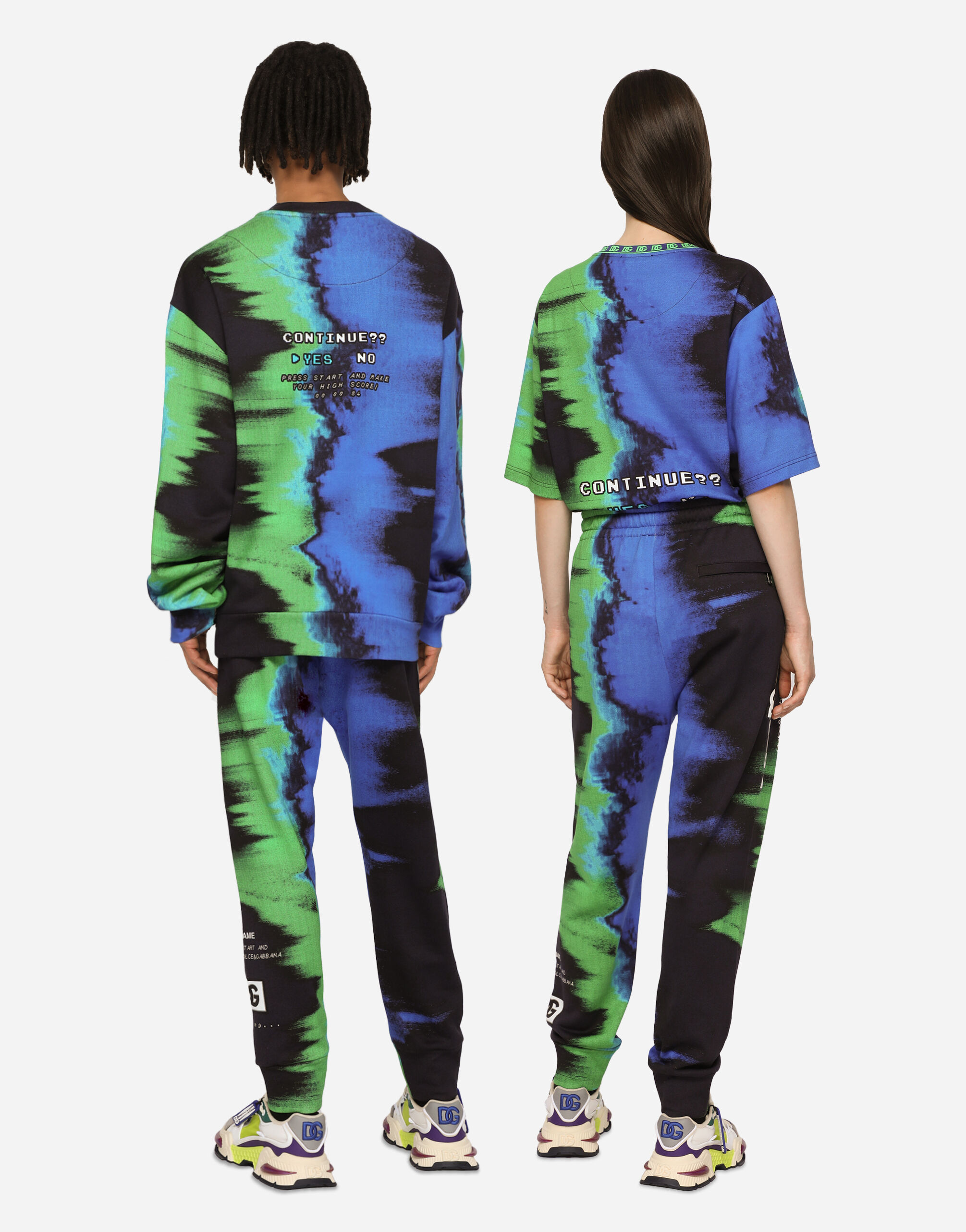 【DOLCE&GABBANA】GooDGameプリント入りジョギングパンツ マルチカラーのメンズ ジョギングパンツ GooDGameプリント