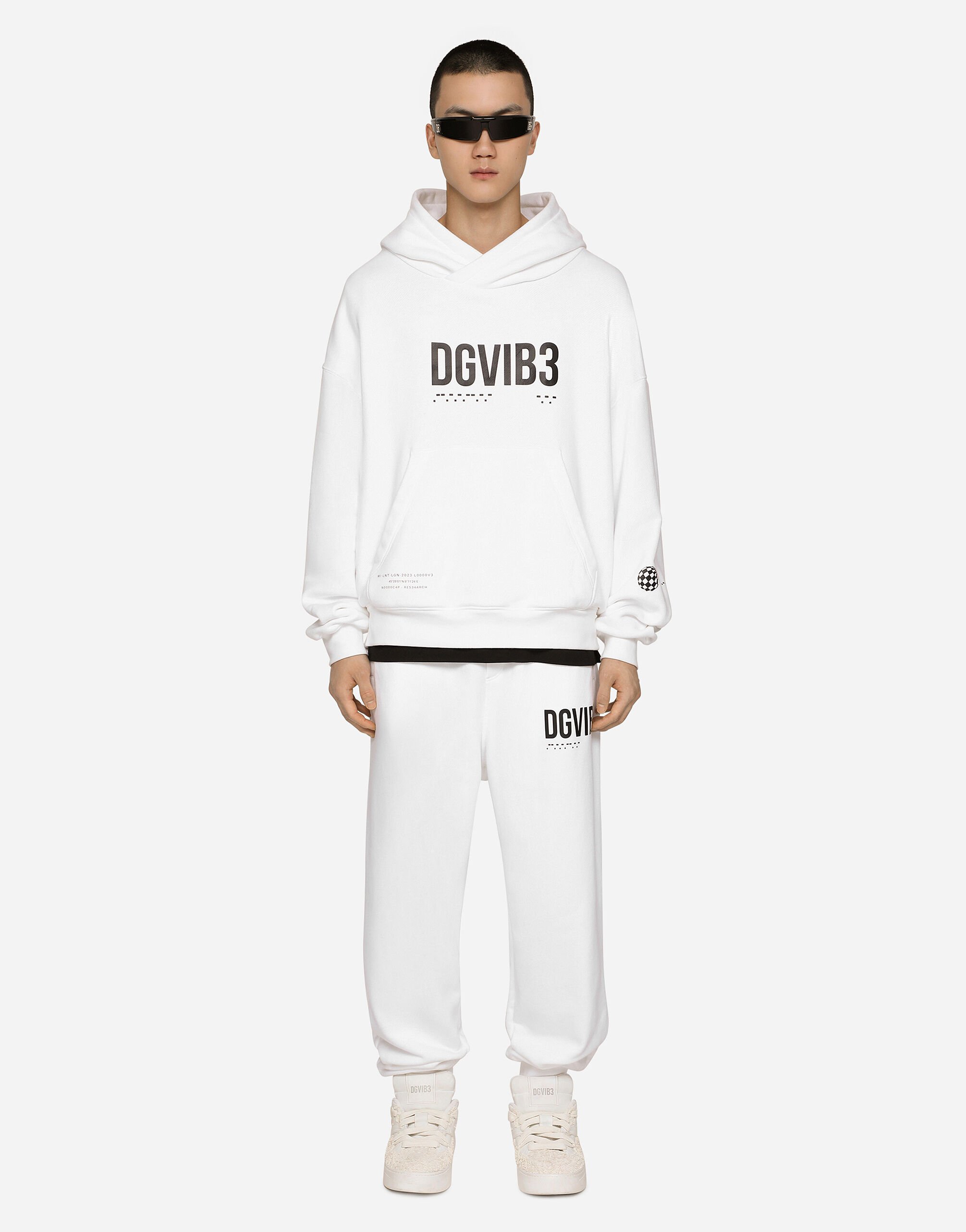 Dolce & Gabbana Jersey hoodie with DGVIB3 print Black G9AKATHU7PP
