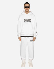Dolce & Gabbana Jersey hoodie with DGVIB3 print White G9AJATG7K4T