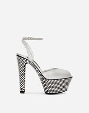 Dolce & Gabbana Mirrored-effect calfskin platforms with fusible rhinestones Multicolor CZ0294AG836