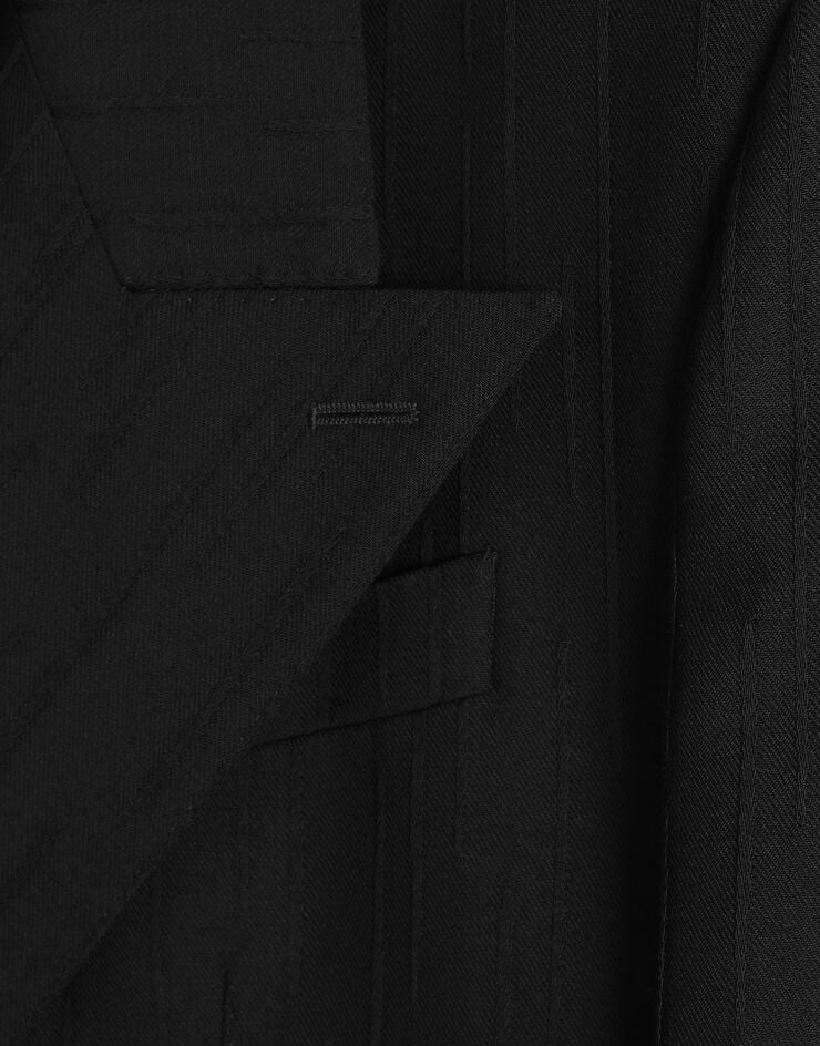 Dolce & Gabbana Sinatra single-breasted jacket in striped wool Black G2VN9TFR22A