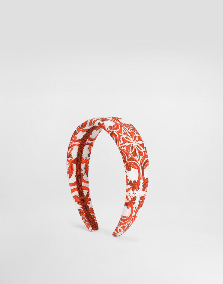 Dolce & Gabbana Majolica-print poplin headband Multicolor LB3L54G7P4N