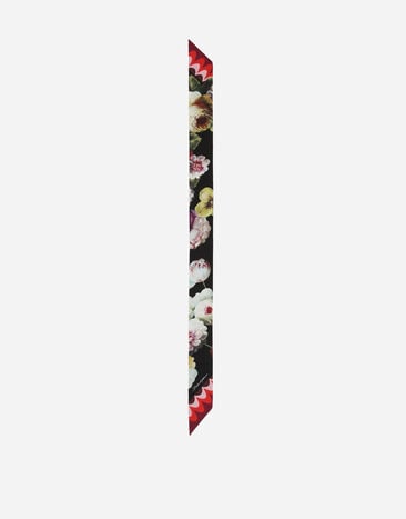 Dolce & Gabbana Bandeau 6x100 en sergé de soie à imprimé fleur nocturne Imprimé FN090RGDAWX