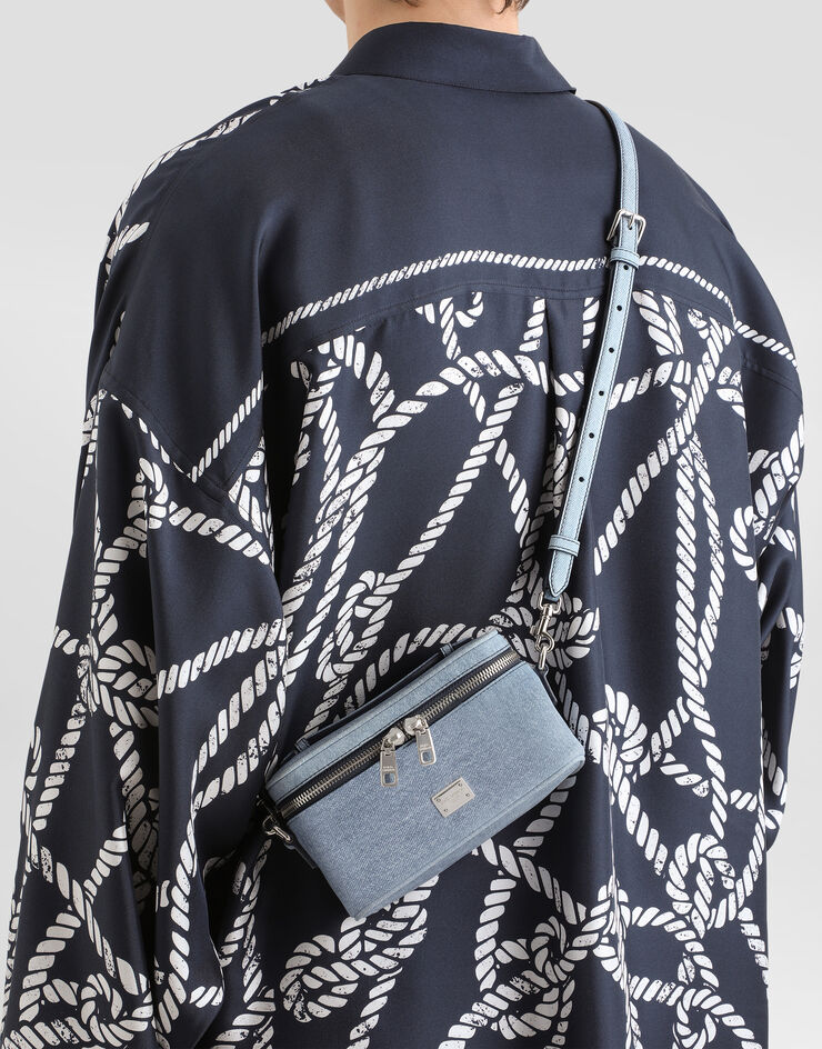 Dolce & Gabbana Atene crossbody minibag in denim nubuck Denim BP3411AY520