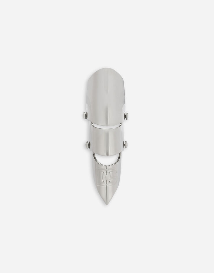 Dolce & Gabbana Long ring with engraved DG logo Silver WRO7B9W1111