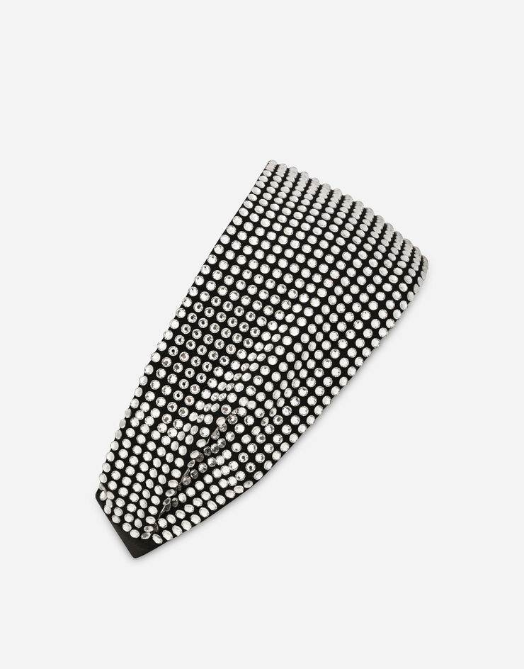 Dolce & Gabbana Headband with fusible rhinestones Crystal FH570ZGDAIM