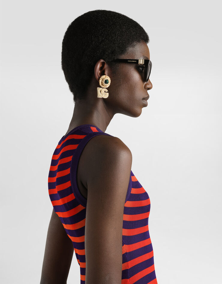 Dolce & Gabbana Ribbedbed viscose tank top dress Multicolor FXS48ZJAIRR