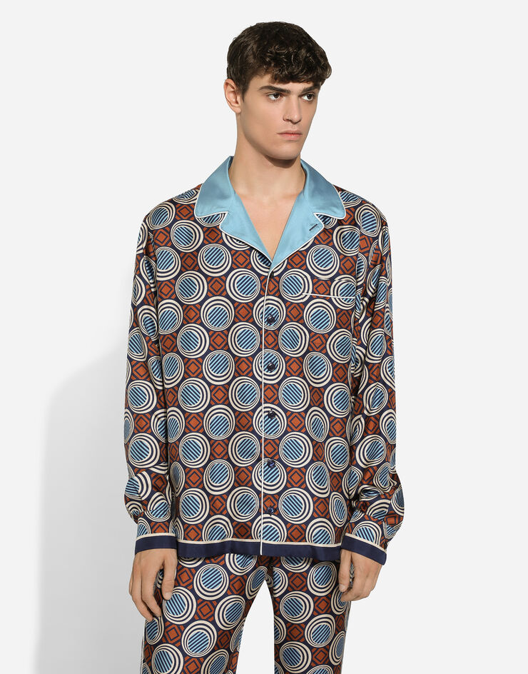 Dolce & Gabbana قميص حرير بطبعة مطبعة G5IF1THI1Q9