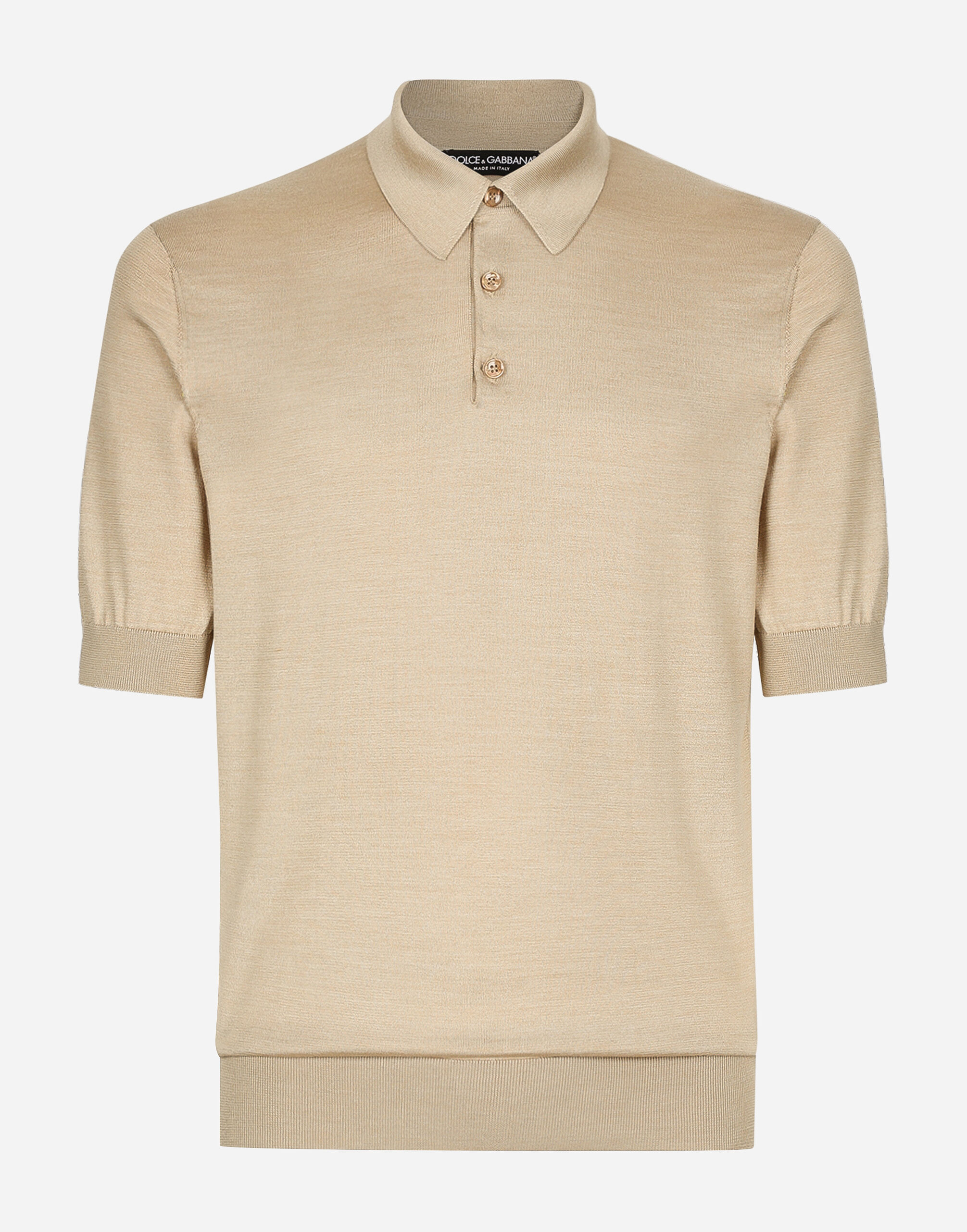 Dolce & Gabbana Silk polo-shirt Beige GXQ06TJBSD6