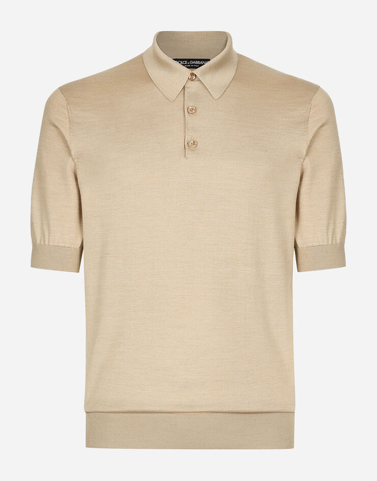 Dolce & Gabbana Silk polo-shirt Beige GXQ06TJBSD6