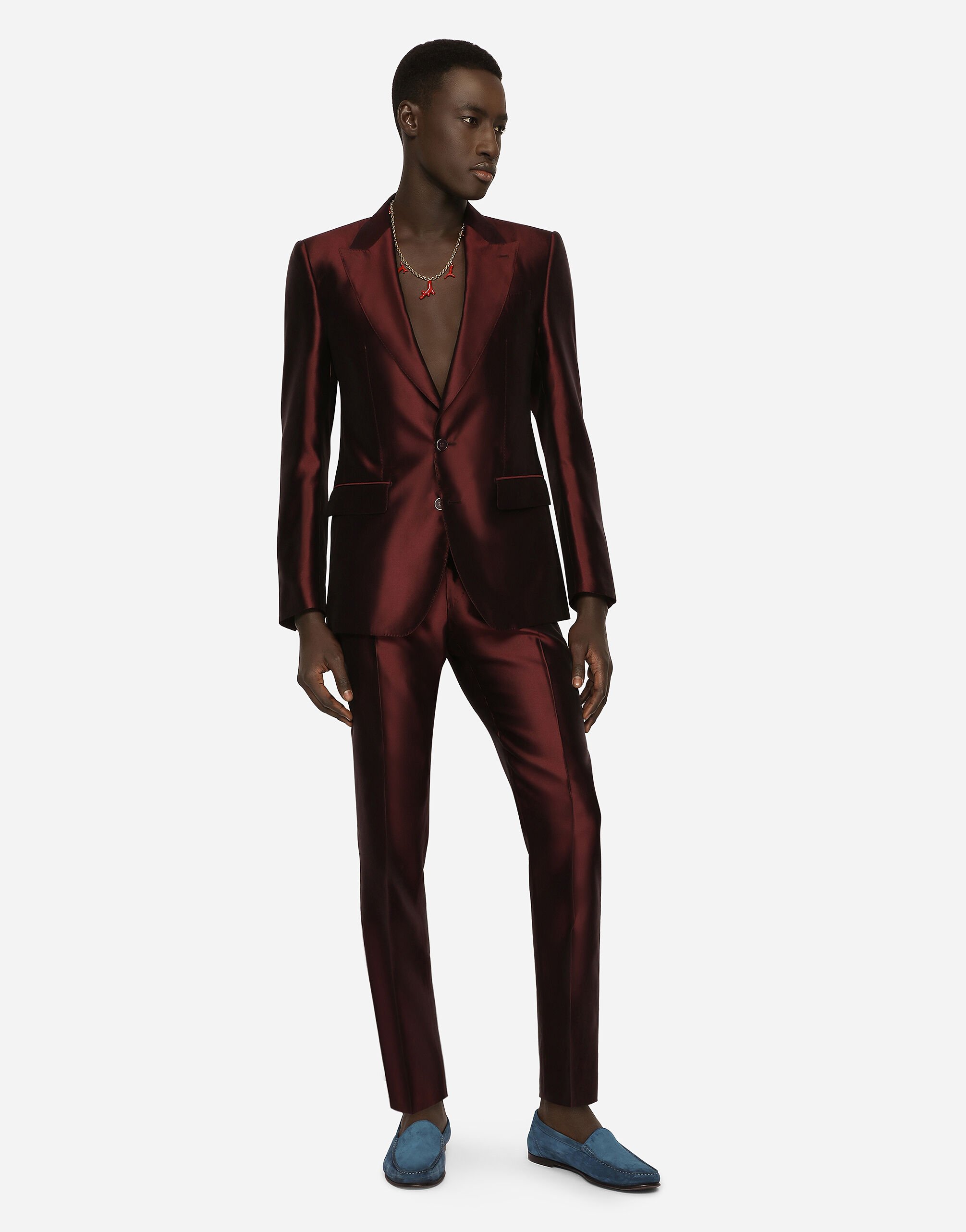 ボルドーのメンズ スーツ シチリアフィット ミカドシルク | Dolce&Gabbana®