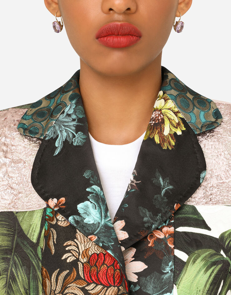 Dolce & Gabbana Single-breasted patchwork jacquard Dolce blazer AZUL F26BOTGDX78