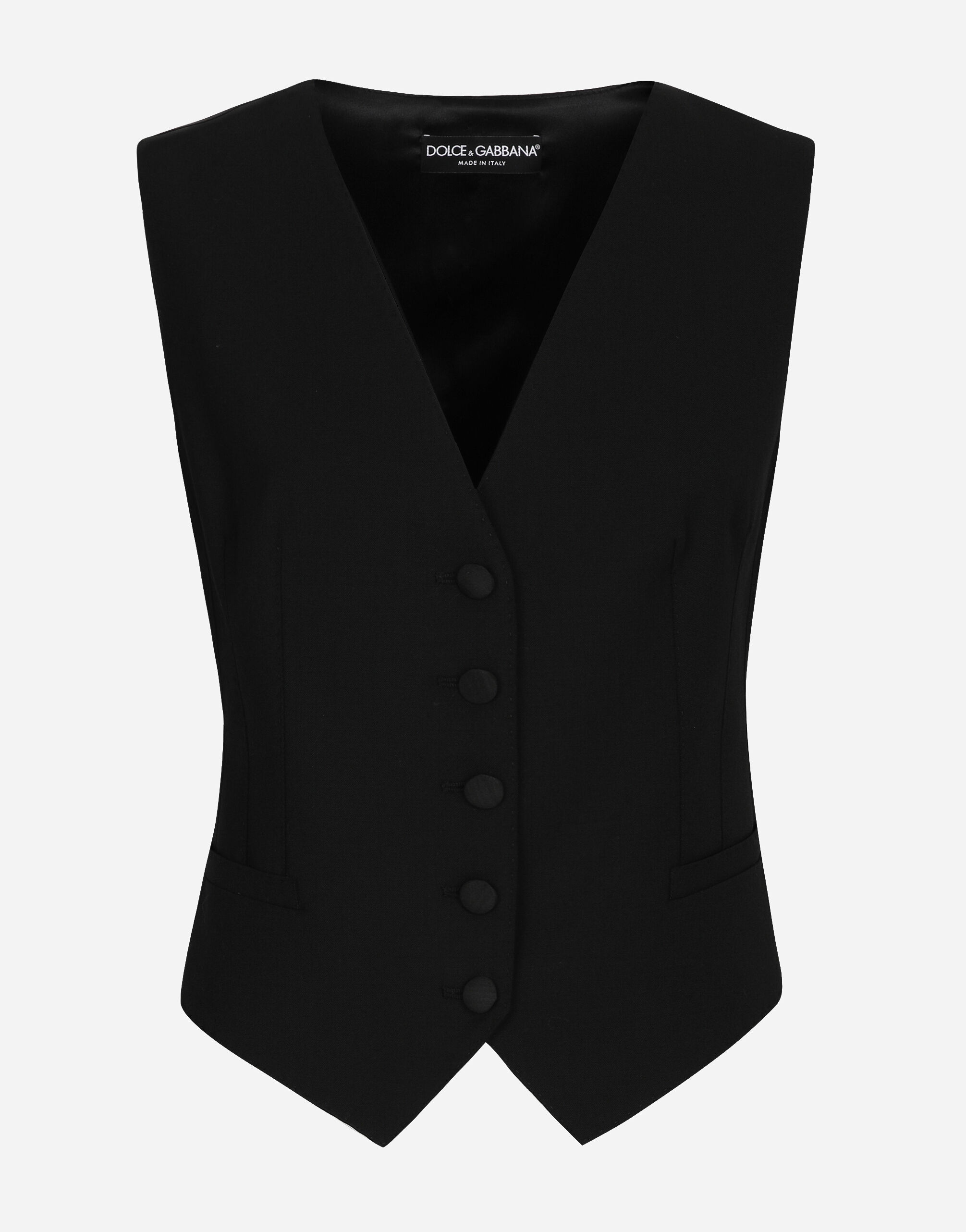 Dolce & Gabbana Wool twill vest Black F29MCTFUBE7