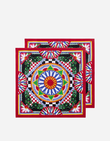 Dolce & Gabbana Set of 2 Linen Napkins Multicolor TCGS05TCADN