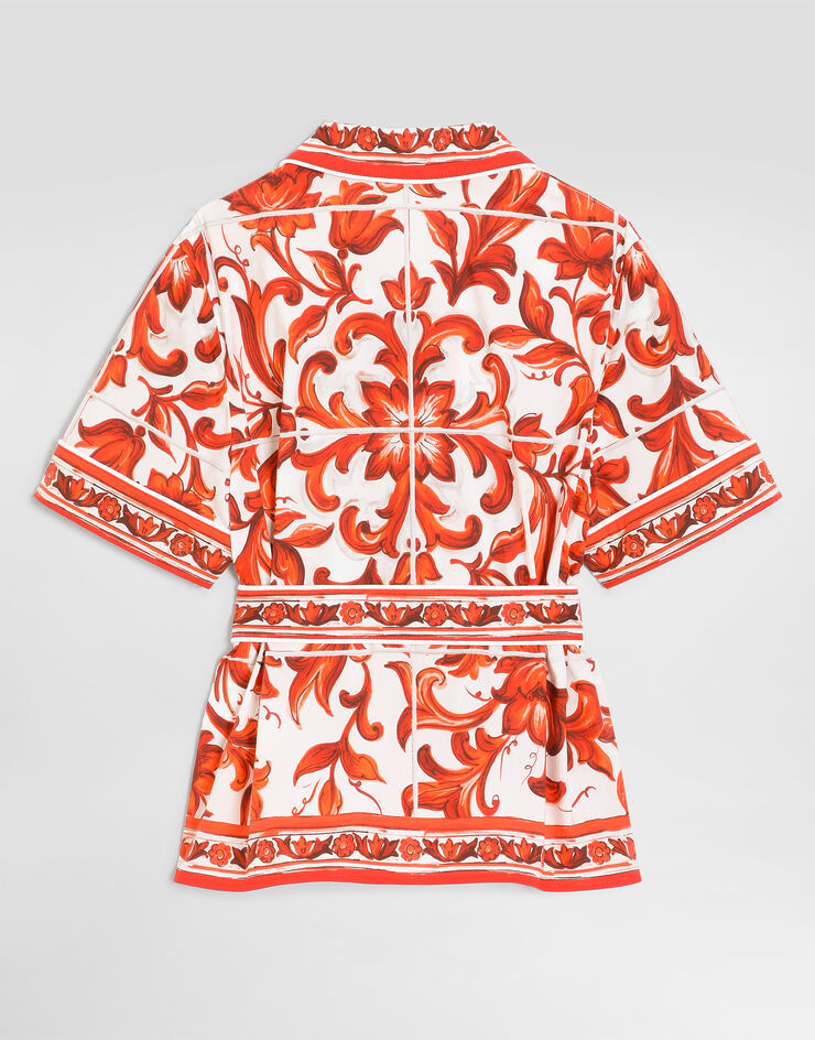 Dolce & Gabbana Majolica-print poplin vanity shirt Multicolor L56S07G7P4J