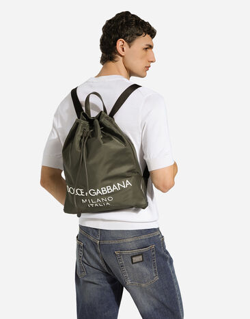 Dolce & Gabbana Rucksack aus Nylon Grün BM2336AG182