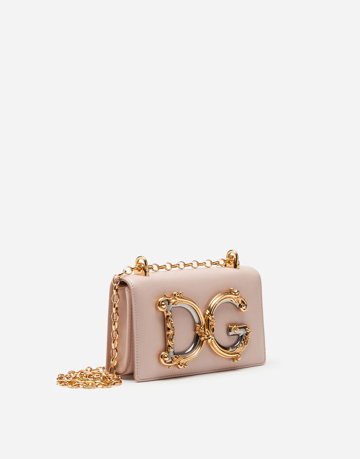 Dolce & Gabbana Phone bag DG Girls aus kalbsleder PUDER BI1416AW070