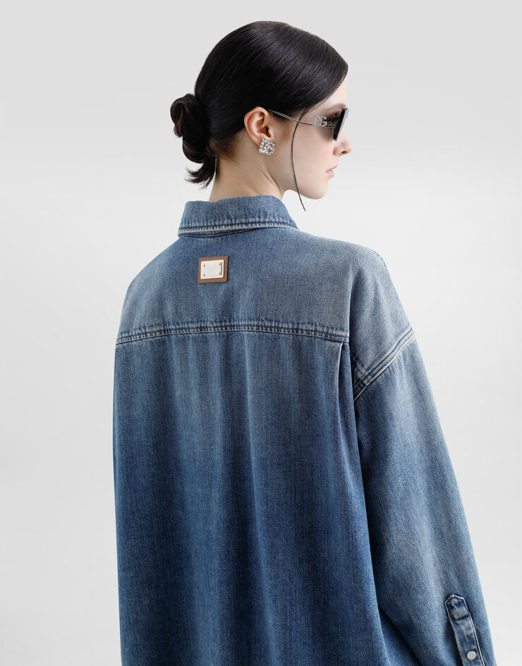 Dolce & Gabbana Oversize denim shirt Multicolor F5T15DG8MM1