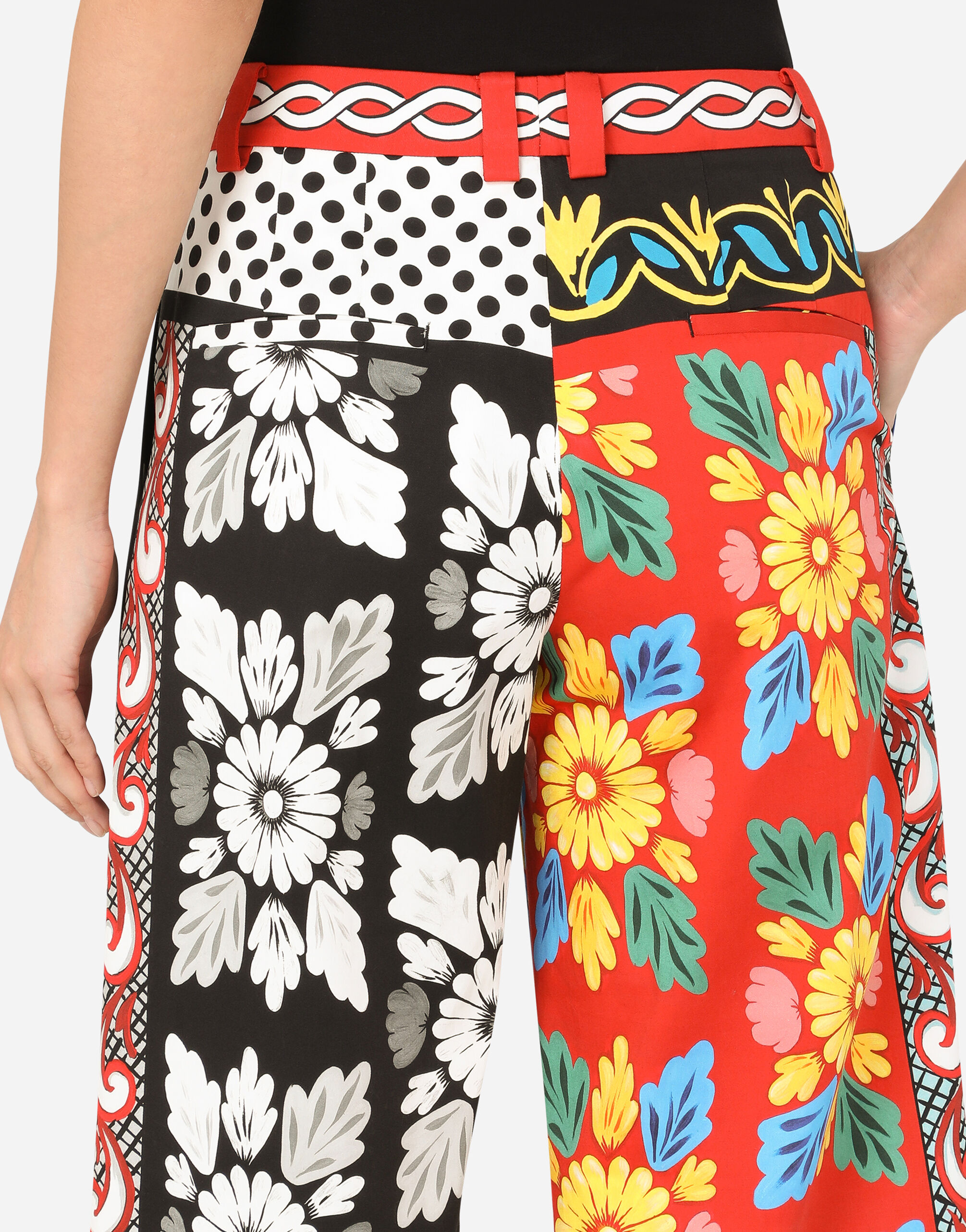 【DOLCE&GABBANA】ツイルキュロット キュロット ブロケードジャカード＆ツイルパッチワーク