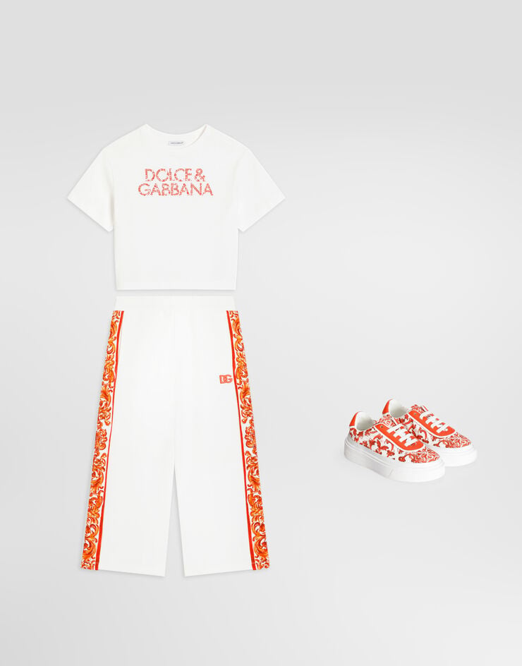 Dolce & Gabbana Majolica-print jersey t-shirt Dolce & Gabbana Majolica-print jersey t-shirt White L5JTNLG7P4H