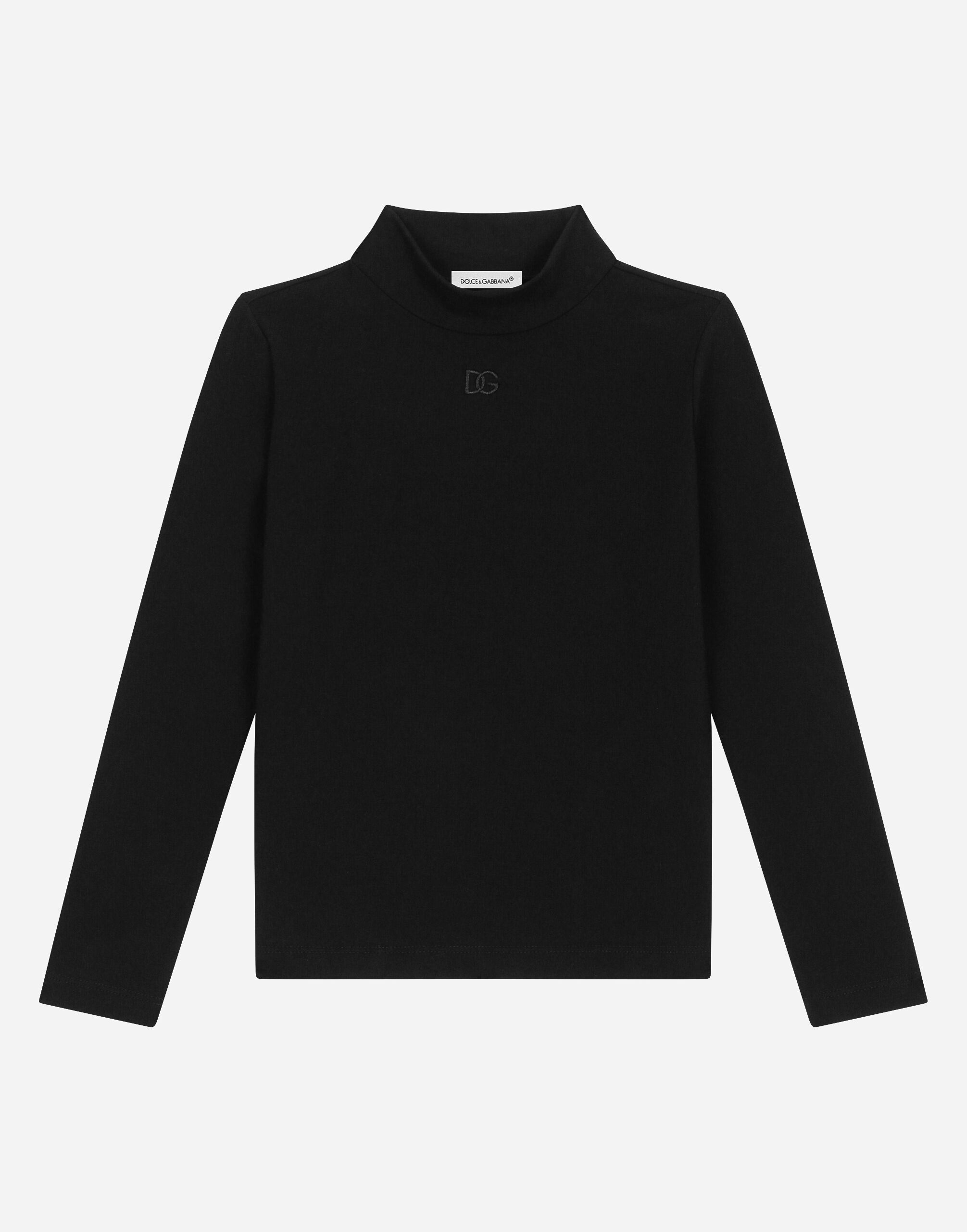 トップス DOLVE&GABBANA Jersey mock turtle-neck in Black for Girls | Dolce&Gabbana® US