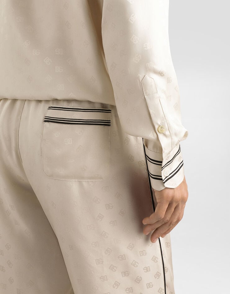 Dolce & Gabbana Logo and stripe-print twill trousers Multicolor GVRMATHI11S