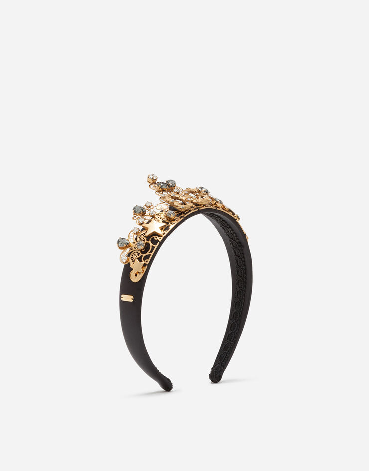 Dolce & Gabbana Crown headband with logo GOLD WHL2J6W1111