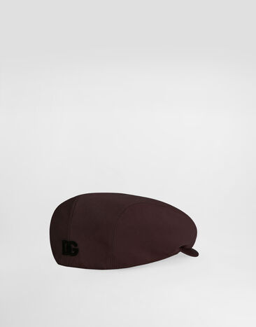 Dolce & Gabbana Casquette plate en popeline de laine Brown GH587ZHU2BN
