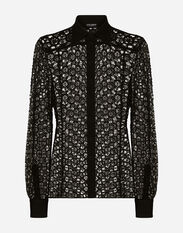 Dolce & Gabbana Macramé lace Sicilia-fit shirt Black GH587AFU6X8