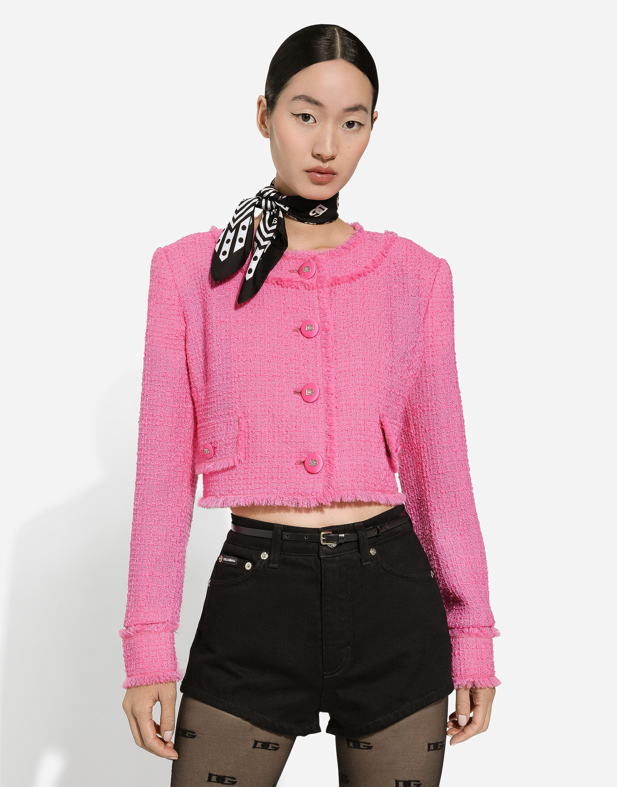 Short tweed jacket hotsell