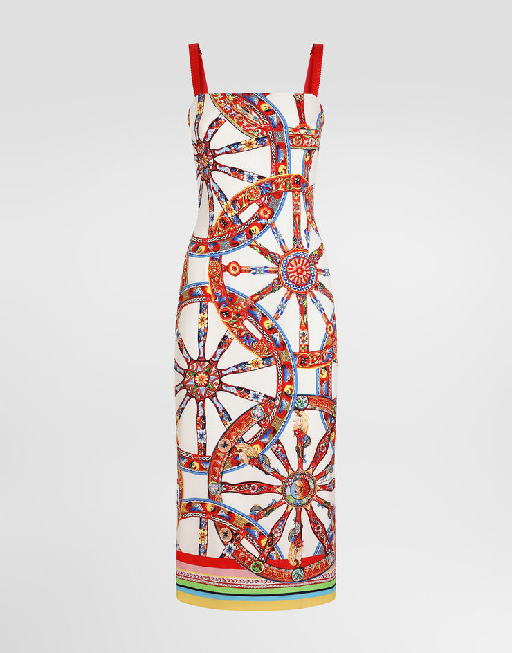 Dolce & Gabbana Carretto-print charmeuse dress Multicolor F6AWJTGDDTA