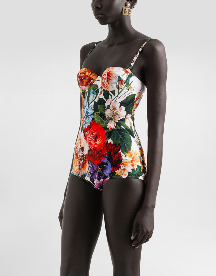 Dolce & Gabbana Bañador balconette con relleno y estampado de flores Imprima O9A13JFSGFF