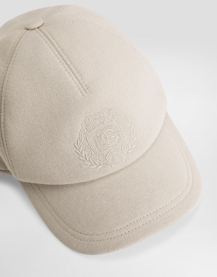 Dolce & Gabbana Fleece baseball hat with DG embroidery Beige LB4H80G7PEQ