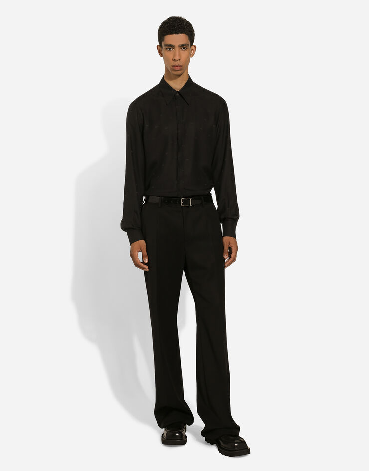 Dolce & Gabbana Silk crepe de chine Martini-fit shirt Noir G5JL8TFJ1FK