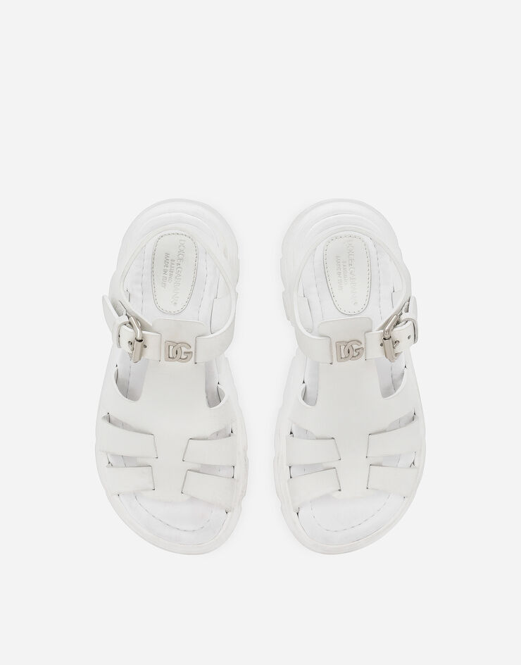 Dolce & Gabbana Rubberized calfskin sandals White DA5204AB097